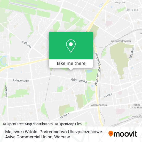 Majewski Witold. Pośrednictwo Ubezpieczeniowe Aviva Commercial Union map