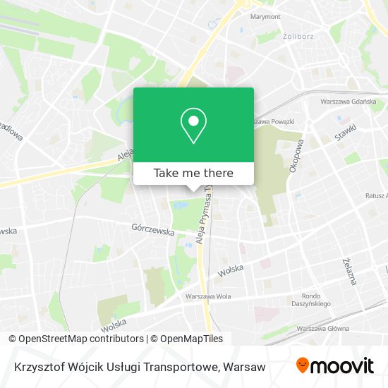 Карта Krzysztof Wójcik Usługi Transportowe