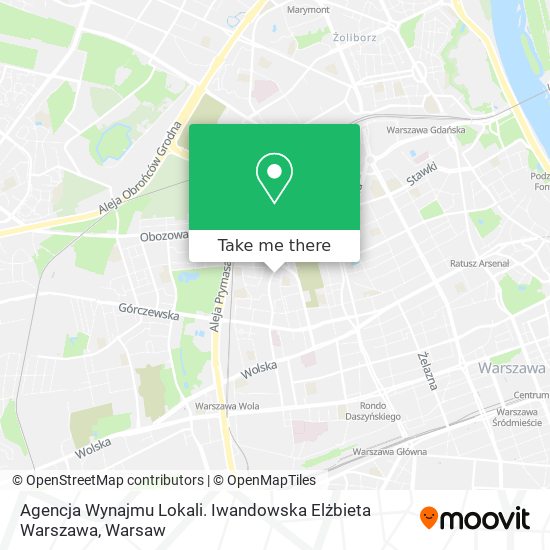 Agencja Wynajmu Lokali. Iwandowska Elżbieta Warszawa map