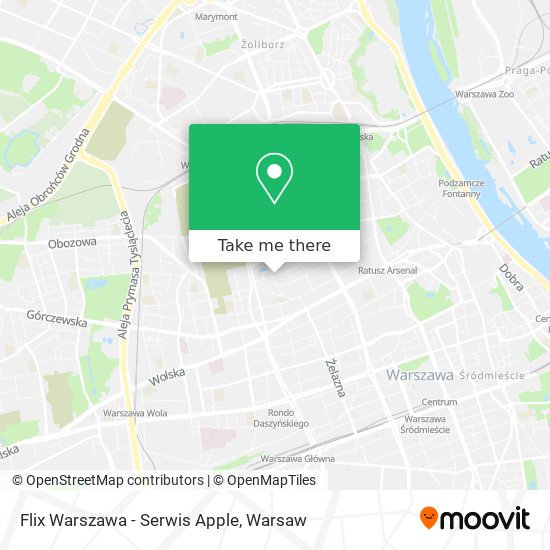 Flix Warszawa - Serwis Apple map