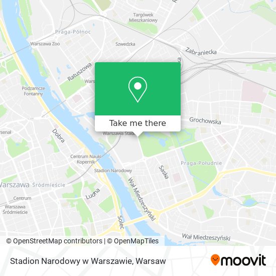 Stadion Narodowy w Warszawie map