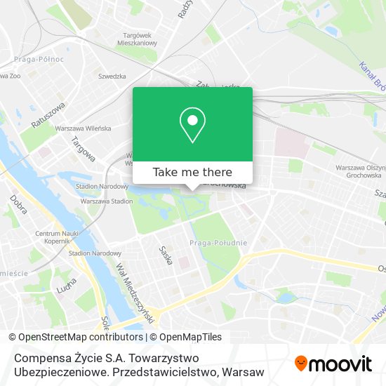 Compensa Życie S.A. Towarzystwo Ubezpieczeniowe. Przedstawicielstwo map