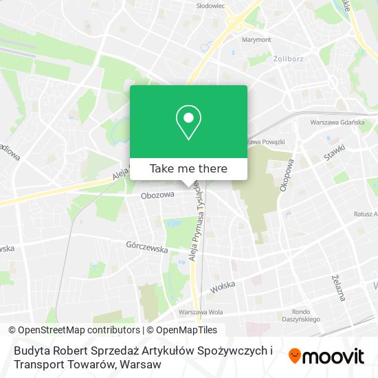 Budyta Robert Sprzedaż Artykułów Spożywczych i Transport Towarów map