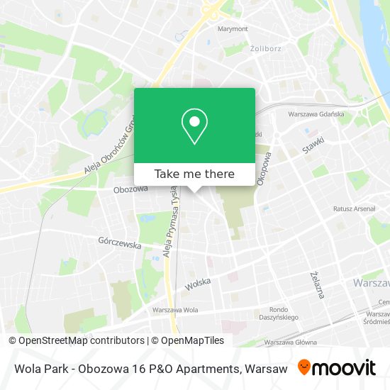 Wola Park - Obozowa 16 P&O Apartments map