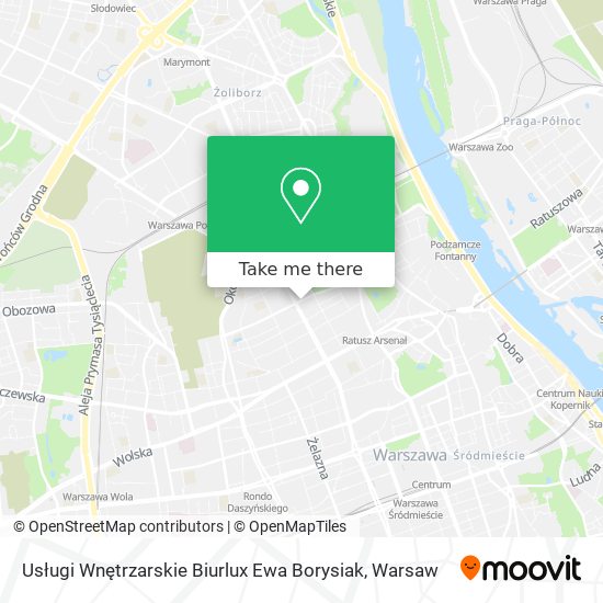 Usługi Wnętrzarskie Biurlux Ewa Borysiak map