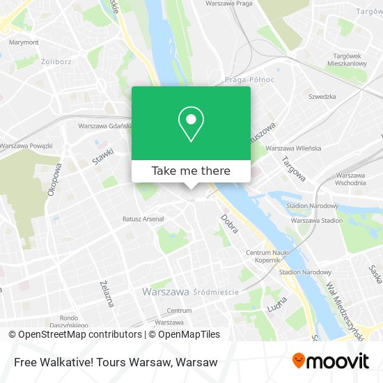 Free Walkative! Tours Warsaw map