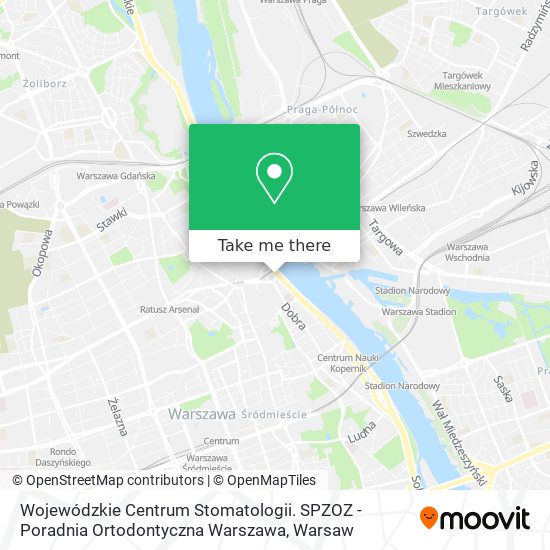 Wojewódzkie Centrum Stomatologii. SPZOZ - Poradnia Ortodontyczna Warszawa map