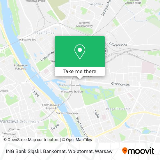 ING Bank Śląski. Bankomat. Wpłatomat map