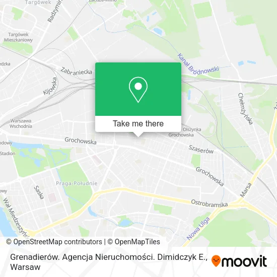 Grenadierów. Agencja Nieruchomości. Dimidczyk E. map