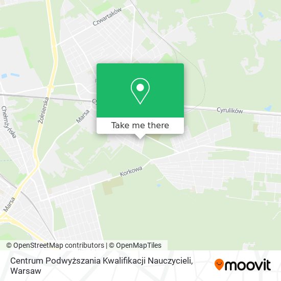 Centrum Podwyższania Kwalifikacji Nauczycieli map