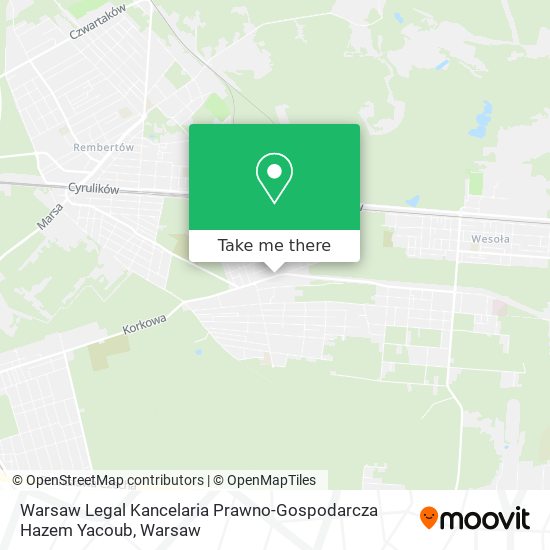 Warsaw Legal Kancelaria Prawno-Gospodarcza Hazem Yacoub map