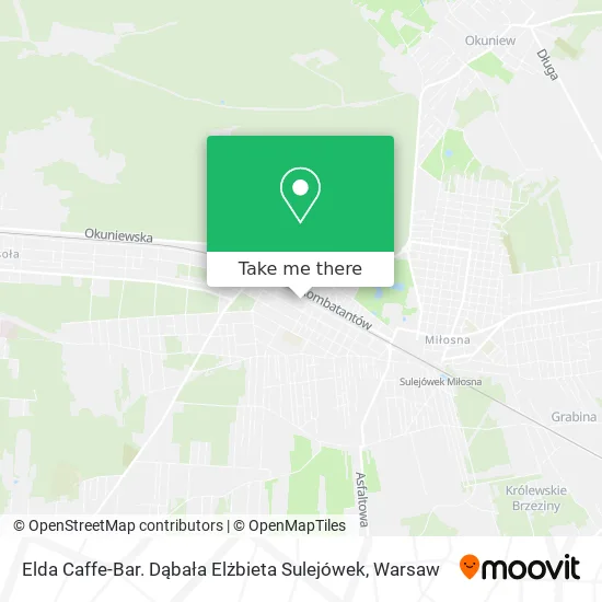 Карта Elda Caffe-Bar. Dąbała Elżbieta Sulejówek
