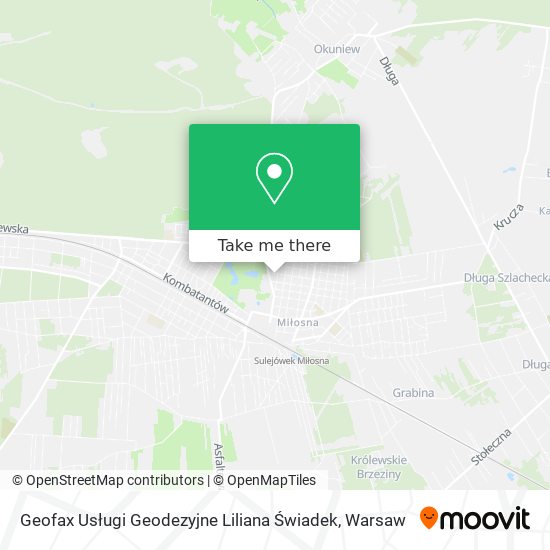 Geofax Usługi Geodezyjne Liliana Świadek map