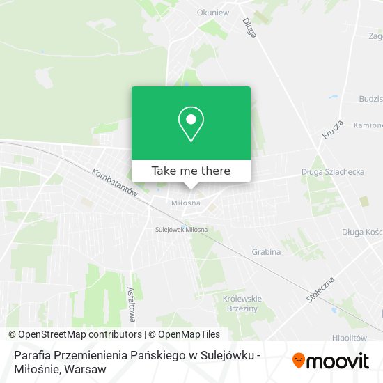 Parafia Przemienienia Pańskiego w Sulejówku - Miłośnie map