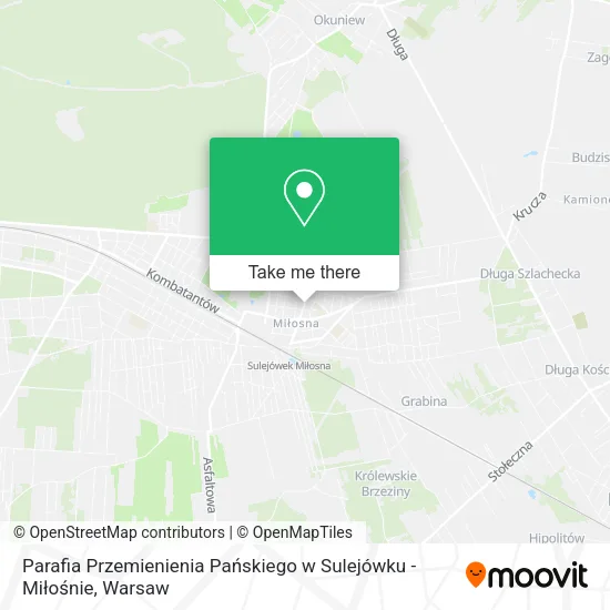 Parafia Przemienienia Pańskiego w Sulejówku - Miłośnie map
