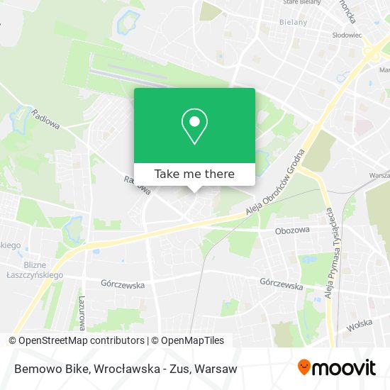 Карта Bemowo Bike, Wrocławska - Zus