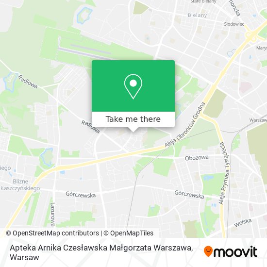 Карта Apteka Arnika Czesławska Małgorzata Warszawa