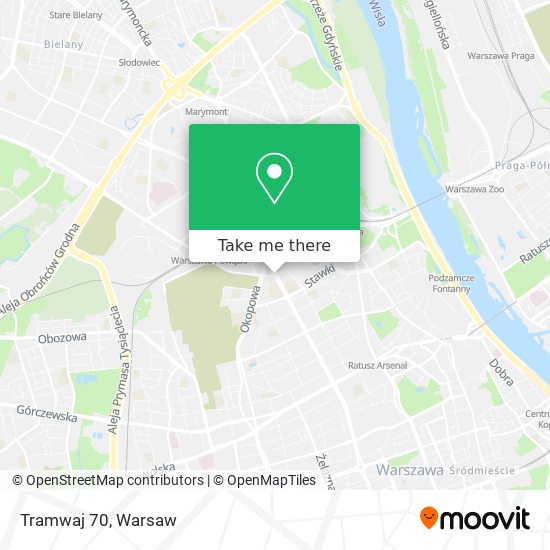 Tramwaj 70 map