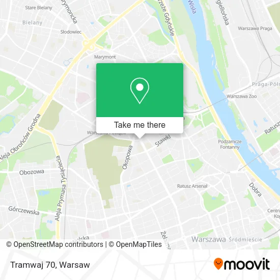 Tramwaj 70 map