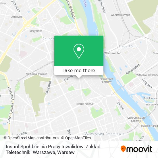 Inspol Spółdzielnia Pracy Inwalidów. Zakład Teletechniki Warszawa map