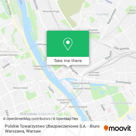 Карта Polskie Towarzystwo Ubezpieczeniowe S.A. - Biuro Warszawa