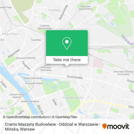 Карта Cramo Maszyny Budowlane - Oddział w Warszawie - Mińska