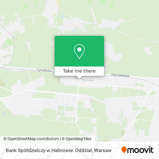 Bank Spółdzielczy w Halinowie. Oddział map