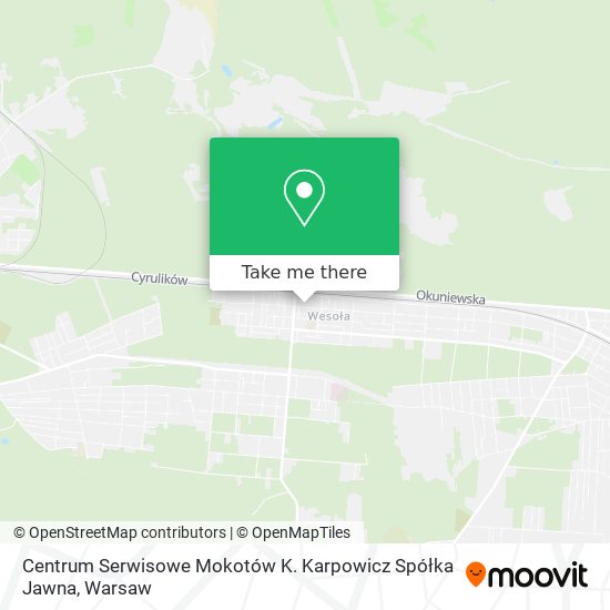 Centrum Serwisowe Mokotów K. Karpowicz Spółka Jawna map