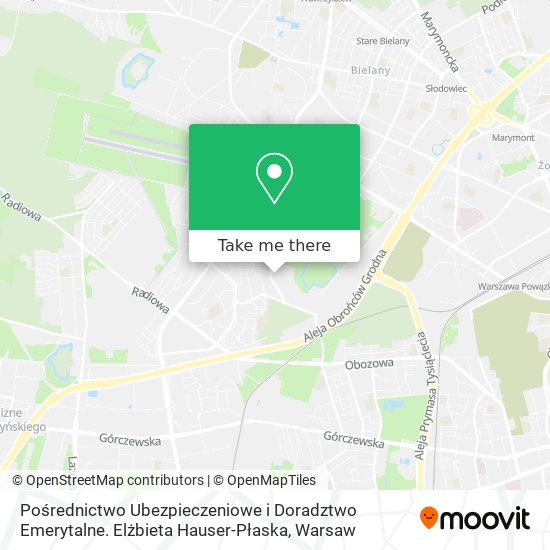 Pośrednictwo Ubezpieczeniowe i Doradztwo Emerytalne. Elżbieta Hauser-Płaska map