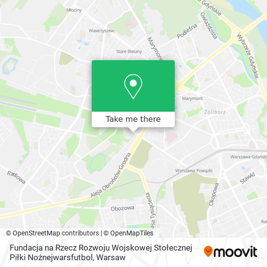 Fundacja na Rzecz Rozwoju Wojskowej Stołecznej Piłki Nożnejwarsfutbol map