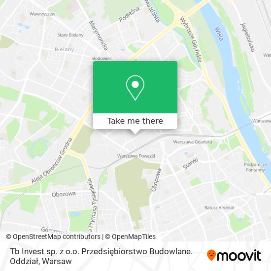 Tb Invest sp. z o.o. Przedsiębiorstwo Budowlane. Oddział map