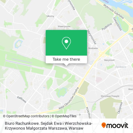 Biuro Rachunkowe. Sejdak Ewa i Wierzchowska-Krzywonos Małgorzata Warszawa map