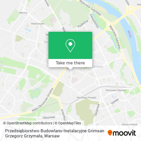 Przedsiębiorstwo Budowlano-Instalacyjne Grimsan Grzegorz Grzymała map