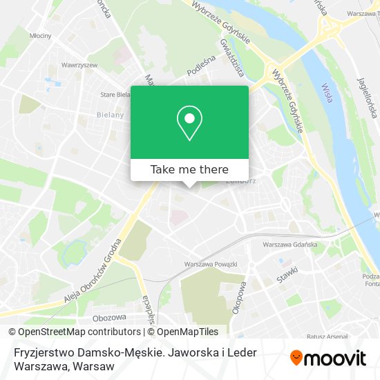 Карта Fryzjerstwo Damsko-Męskie. Jaworska i Leder Warszawa