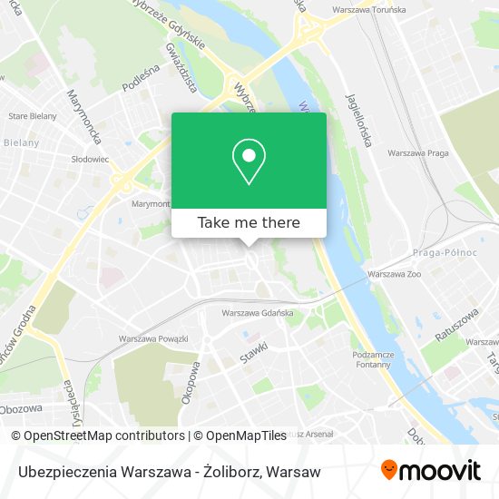 Ubezpieczenia Warszawa - Żoliborz map