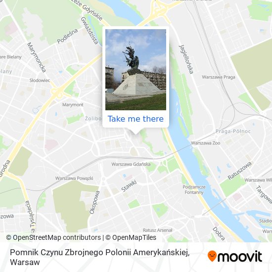 Pomnik Czynu Zbrojnego Polonii Amerykańskiej map