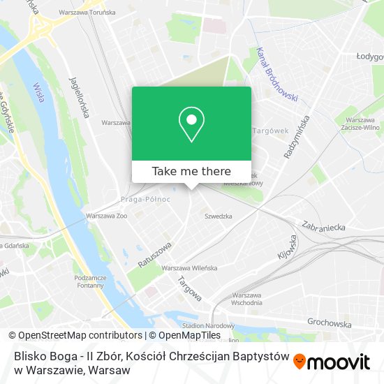 Blisko Boga - II Zbór, Kościół Chrześcijan Baptystów w Warszawie map