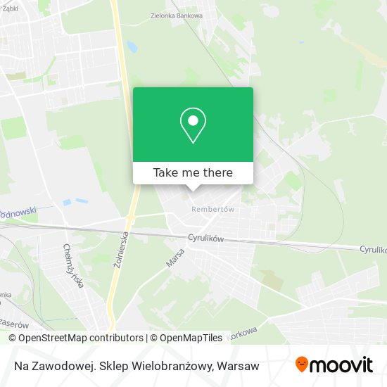 Na Zawodowej. Sklep Wielobranżowy map