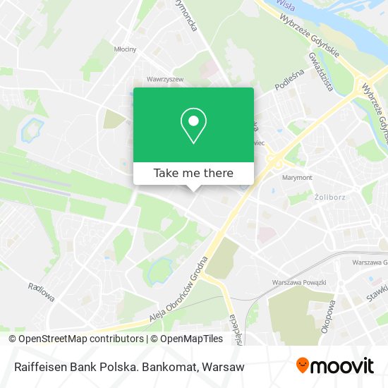 Raiffeisen Bank Polska. Bankomat map