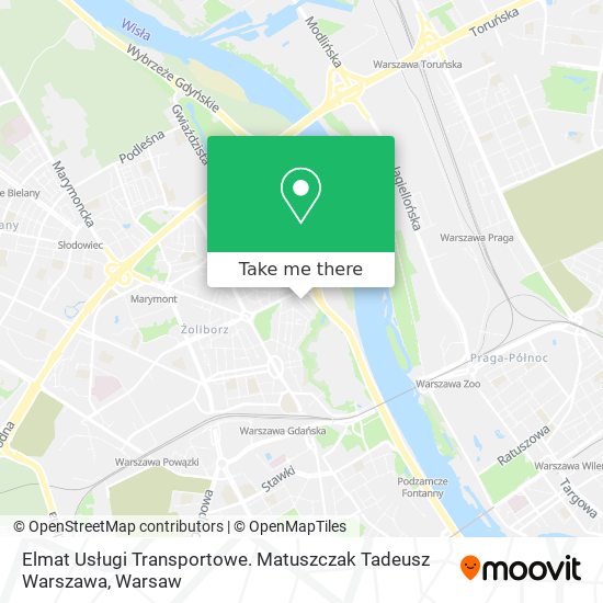 Elmat Usługi Transportowe. Matuszczak Tadeusz Warszawa map