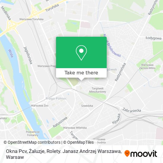 Okna Pcv, Żaluzje, Rolety. Janasz Andrzej Warszawa map