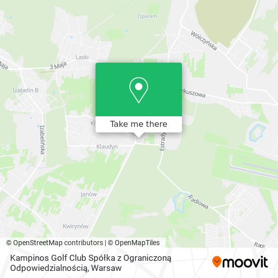 Kampinos Golf Club Spółka z Ograniczoną Odpowiedzialnością map