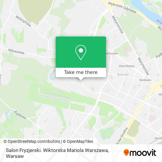 Salon Fryzjerski. Wiktorska Mariola Warszawa map