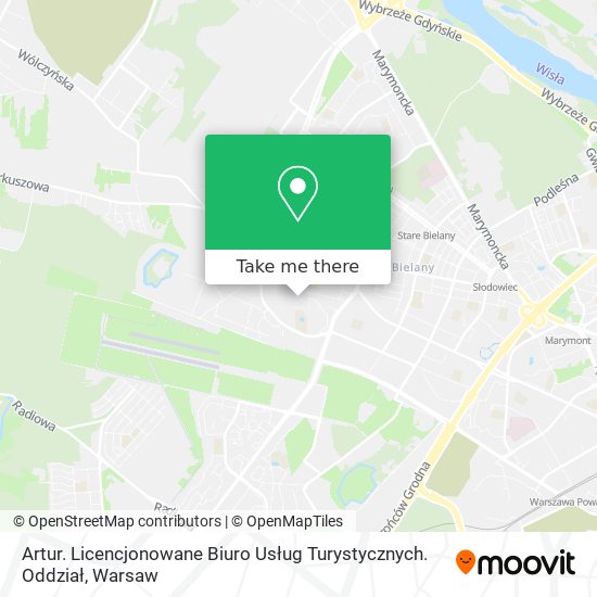 Artur. Licencjonowane Biuro Usług Turystycznych. Oddział map