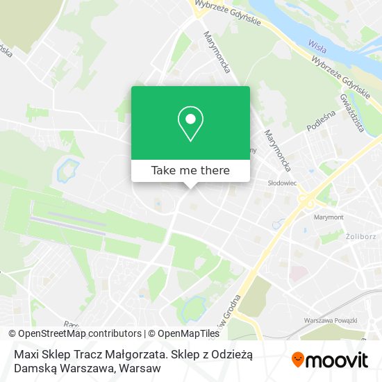 Maxi Sklep Tracz Małgorzata. Sklep z Odzieżą Damską Warszawa map