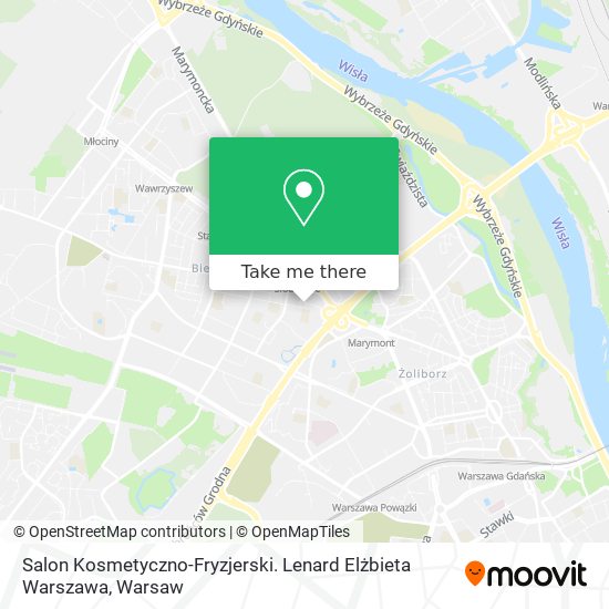 Карта Salon Kosmetyczno-Fryzjerski. Lenard Elżbieta Warszawa