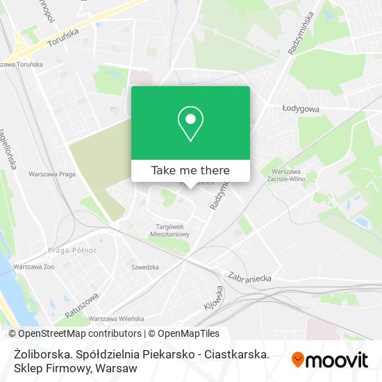 Żoliborska. Spółdzielnia Piekarsko - Ciastkarska. Sklep Firmowy map