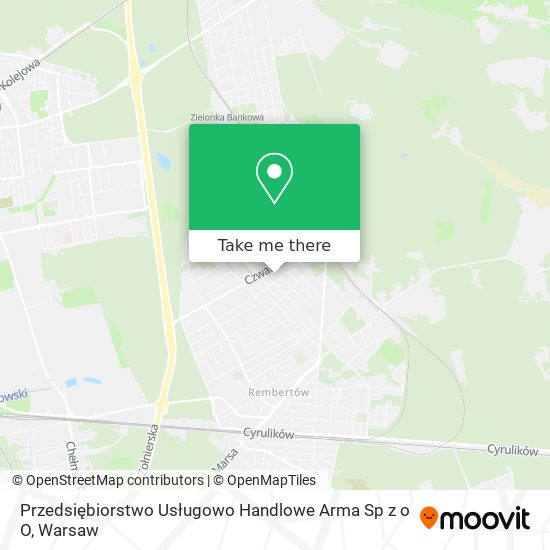 Przedsiębiorstwo Usługowo Handlowe Arma Sp z o O map