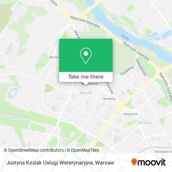 Justyna Koziak Usługi Weterynaryjne map