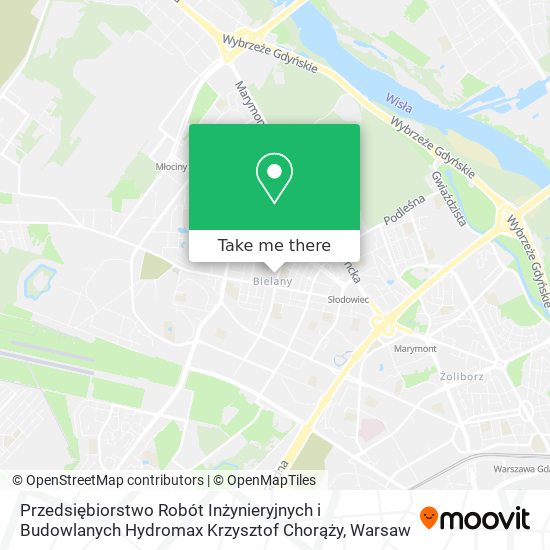 Przedsiębiorstwo Robót Inżynieryjnych i Budowlanych Hydromax Krzysztof Chorąży map